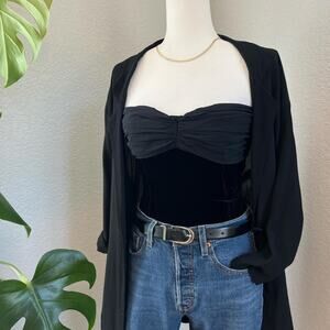 THE LIMITED silk & velvet bustier